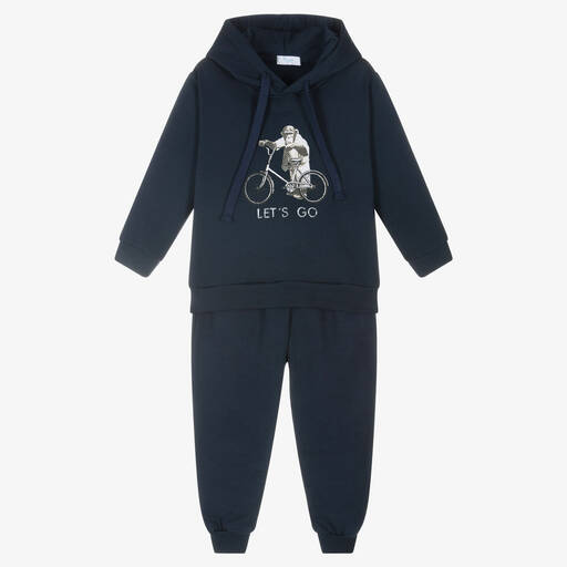 Foque-Boys Blue Cotton Tracksuit | Childrensalon Outlet