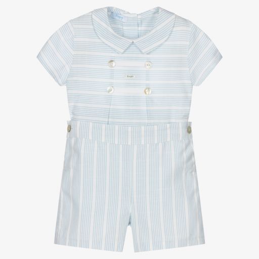 Foque-Boys Blue Stripe Shorts Set | Childrensalon Outlet