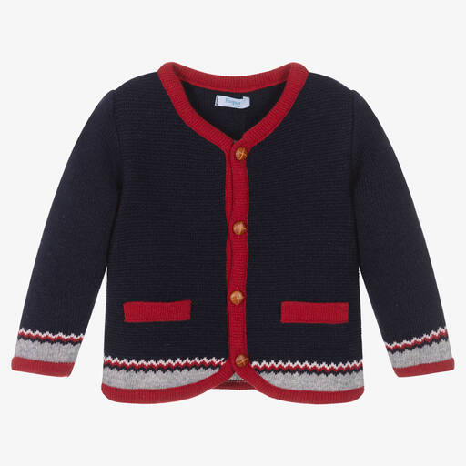 Foque-Blaue Wollstrickjacke für Jungen | Childrensalon Outlet