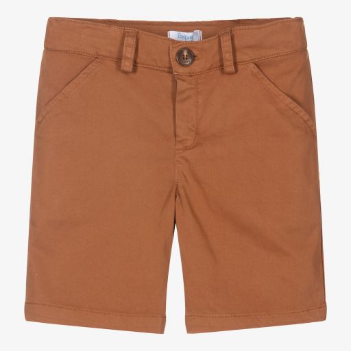 Foque-Boys Brown Cotton Shorts | Childrensalon Outlet