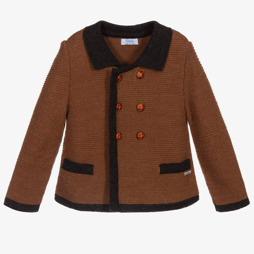 Foque-Boys Brown & Grey Cardigan | Childrensalon Outlet