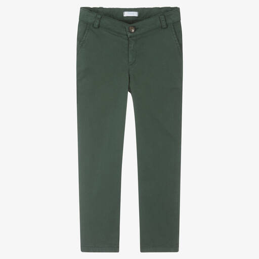 Foque-Pantalon chino vert en coton | Childrensalon Outlet