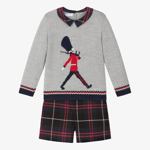 Foque-Top & Shorts Set in Grau & Navyblau | Childrensalon Outlet