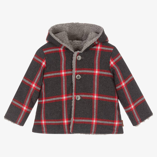 Foque-Boys Grey & Red Check Jacket | Childrensalon Outlet