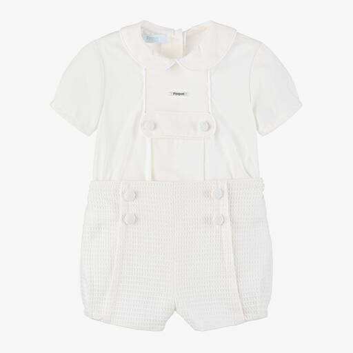 Foque-Кремовый топ и шорты из хлопка для мальчиков | Childrensalon Outlet