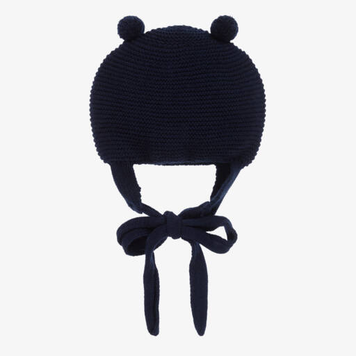 Foque-Boys Navy Knit Pom-Pom Beanie | Childrensalon Outlet