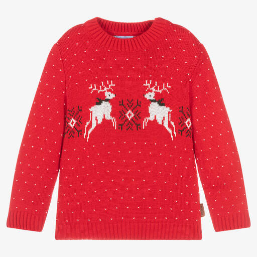 Foque-Красный свитер с оленями для мальчиков | Childrensalon Outlet