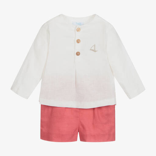 Foque-Комплект из белого топа и красных шорт для мальчиков | Childrensalon Outlet