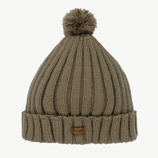 Foque-Brown Knitted Pom-Pom Hat | Childrensalon Outlet