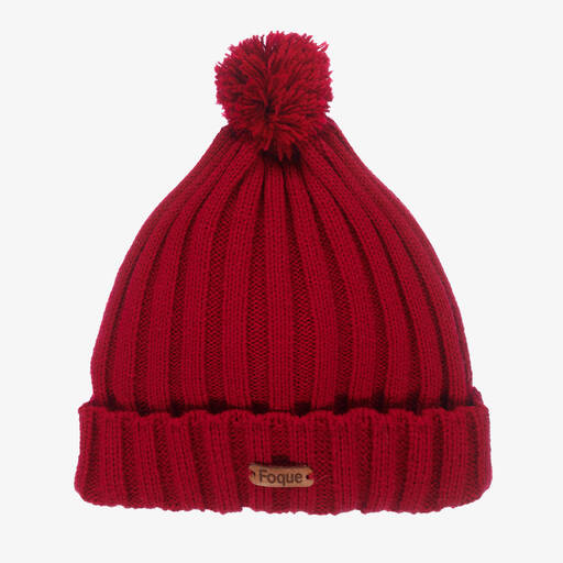 Foque-Burgundy Knitted Pom-Pom Hat | Childrensalon Outlet