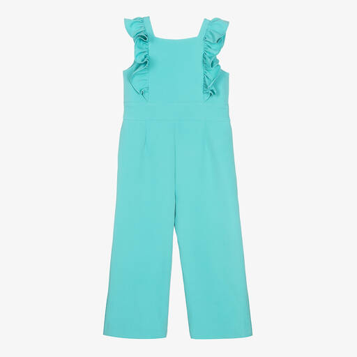Foque-جمبسوت بوبلين لون أخضر أكوا للبنات | Childrensalon Outlet