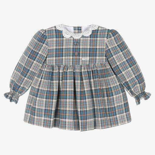 Foque-Girls Blue Check Dress | Childrensalon Outlet