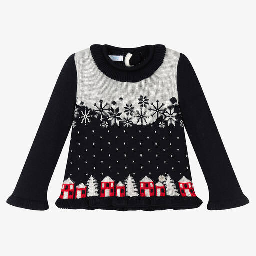 Foque-Синий новогодний свитер для девочек | Childrensalon Outlet