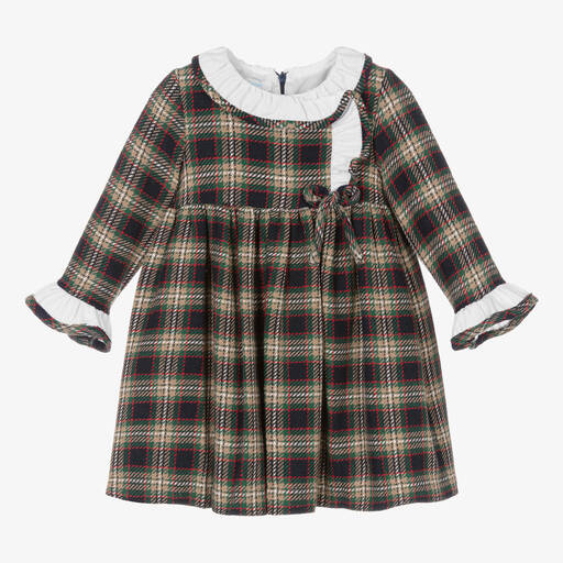 Foque-Girls Blue & Green Cotton Tartan Dress | Childrensalon Outlet