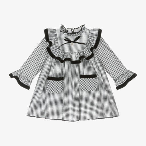 Foque-Girls Checkered Cotton Dress | Childrensalon Outlet