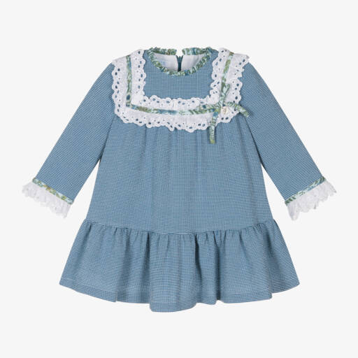 Foque-Girls Gingham Frill Collar Dress | Childrensalon Outlet