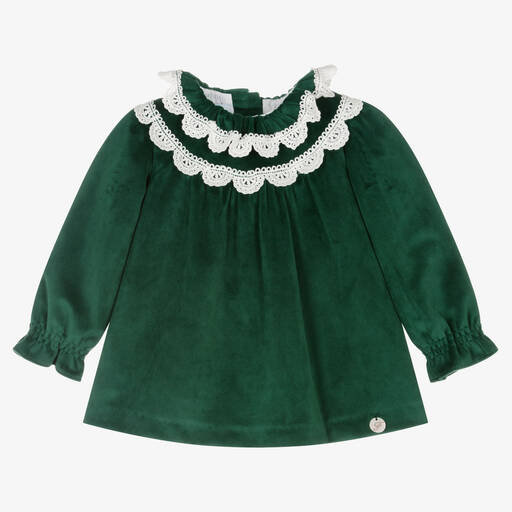 Foque-Ensemble robe velours vert Fille | Childrensalon Outlet