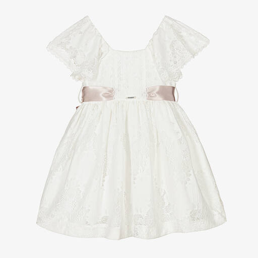 Foque-Girls Ivory Lace Dress | Childrensalon Outlet