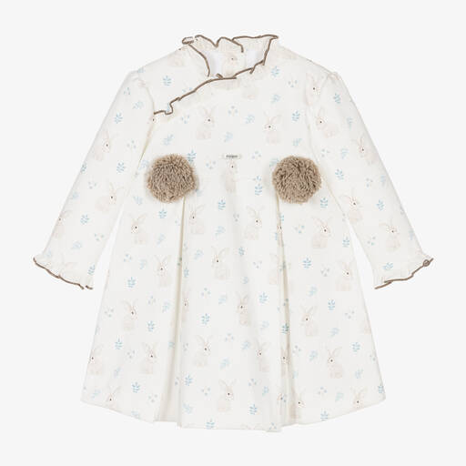 Foque-Girls Ivory Needlecord Bunny Dress  | Childrensalon Outlet