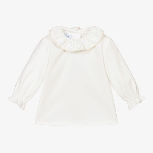 Foque-Кремовая блузка с рюшами для девочек | Childrensalon Outlet