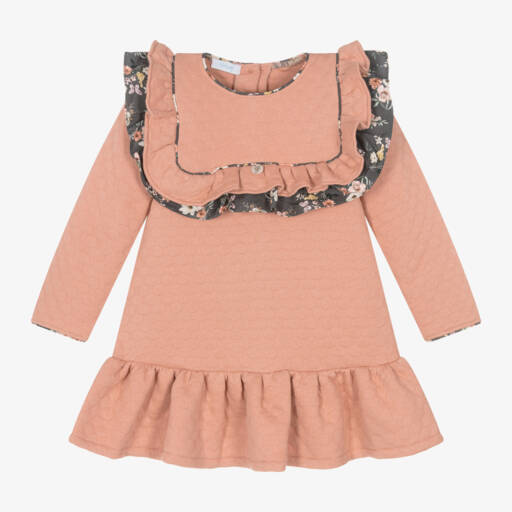 Foque-Girls Pink Quilted Jersey Dress | Childrensalon Outlet