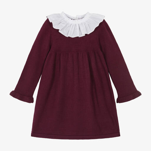 Foque-Robe violette à col à volanté fille | Childrensalon Outlet