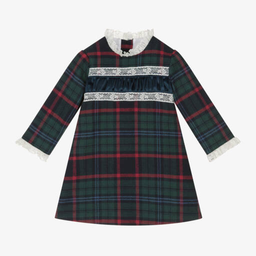 Foque-Girls Tartan Cotton Blend Dress | Childrensalon Outlet