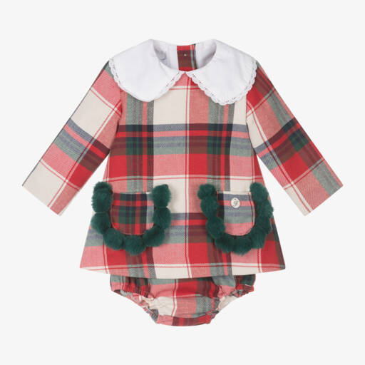 Foque-فستان قطن تارتان لون أحمر | Childrensalon Outlet