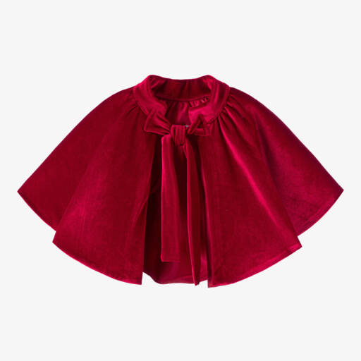 Foque-كيب مخمل لون أحمر للبنات | Childrensalon Outlet