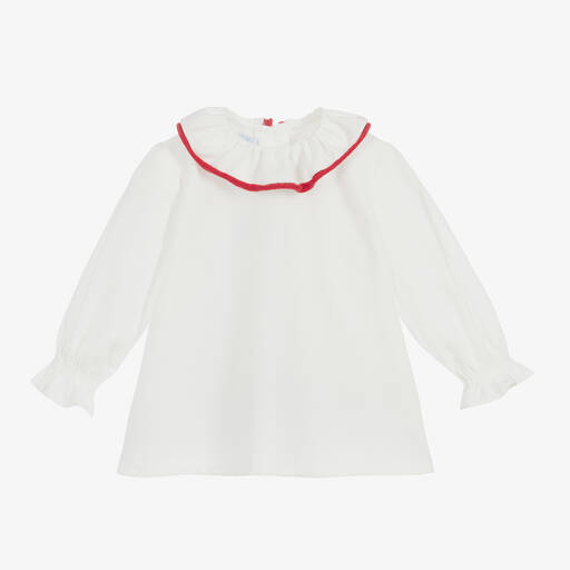 Foque-Белая блузка из поликоттона для девочек | Childrensalon Outlet