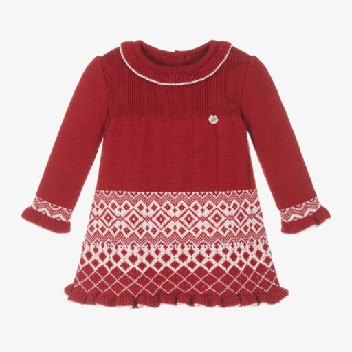 Foque-فستان صوف محبوك لون أحمر | Childrensalon Outlet