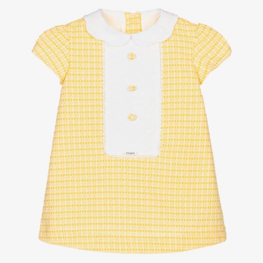 Foque-Gelbes Baumwollkleid für Mädchen | Childrensalon Outlet