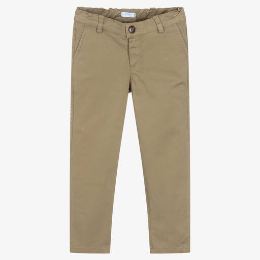 Foque-Green Cotton Chino Trousers | Childrensalon Outlet