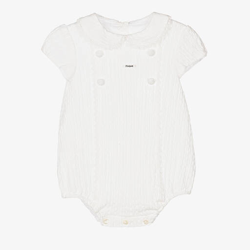 Foque-Ivory Cotton Baby Shortie  | Childrensalon Outlet
