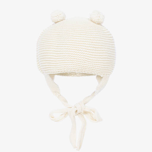 Foque-Ivory Knitted Pom-Pom Hat | Childrensalon Outlet