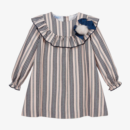 Foque-Розово-синее платье в полоску | Childrensalon Outlet