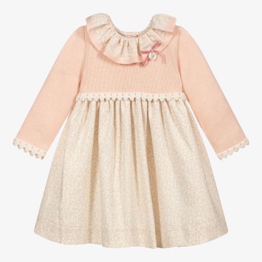 Foque-Pink & Ivory Floral Dress  | Childrensalon Outlet