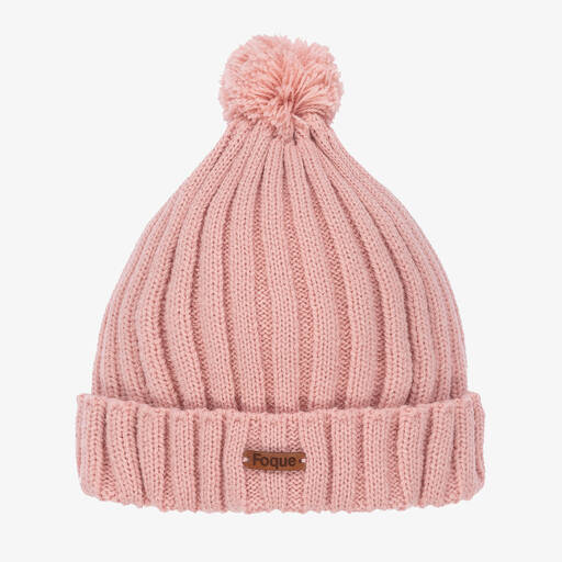 Foque-Bonnet rose en maille à pompon | Childrensalon Outlet