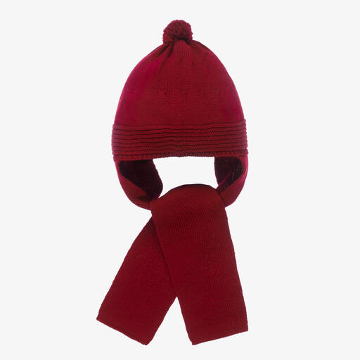 Foque-Red Knitted Hat & Scarf | Childrensalon Outlet