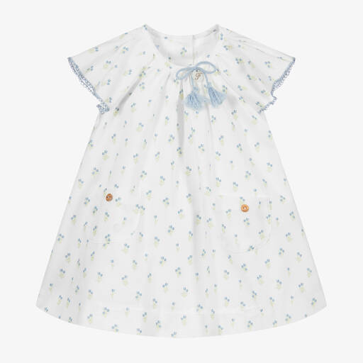 Foque-Белое платье из органического хлопка | Childrensalon Outlet