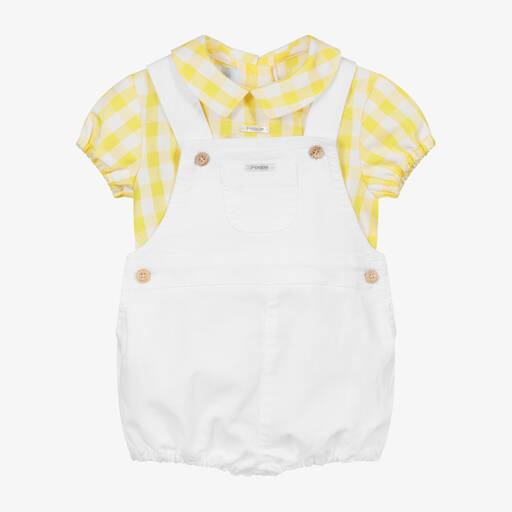 Foque-Yellow & White Shorts Set | Childrensalon Outlet