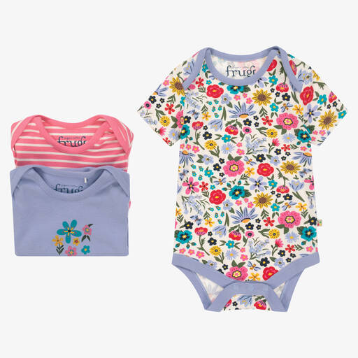 Frugi-Baby Girls Cotton Bodyvests (3 Pack) | Childrensalon Outlet