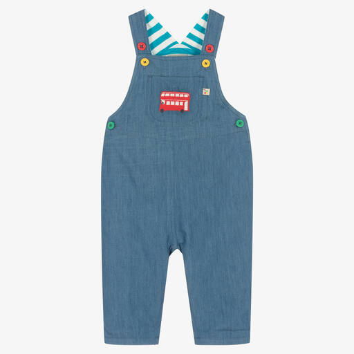 Frugi-Голубой комбинезон из органического хлопка с автобусом | Childrensalon Outlet