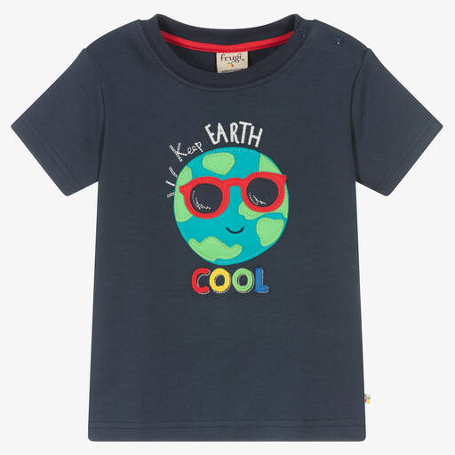Frugi-تيشيرت قطن عضوي جيرسي لون كحلي | Childrensalon Outlet