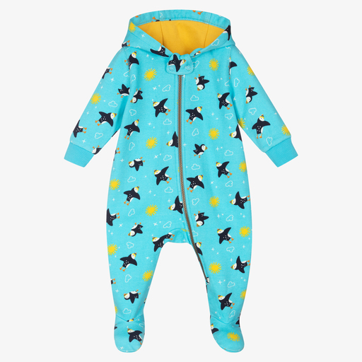 Frugi-Blue Organic Cotton Pramsuit | Childrensalon Outlet