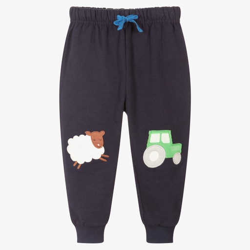 Frugi-Blue Sheep & Tractor Joggers | Childrensalon Outlet