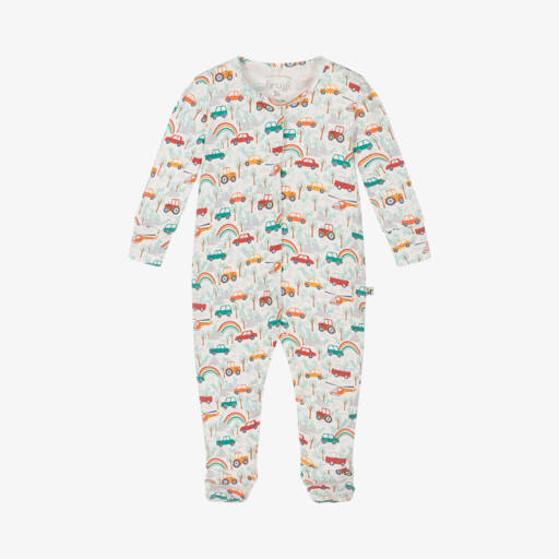 Frugi-بيبي غرو بطبعة مركبات قطن عضوي لون أبيض للمواليد | Childrensalon Outlet