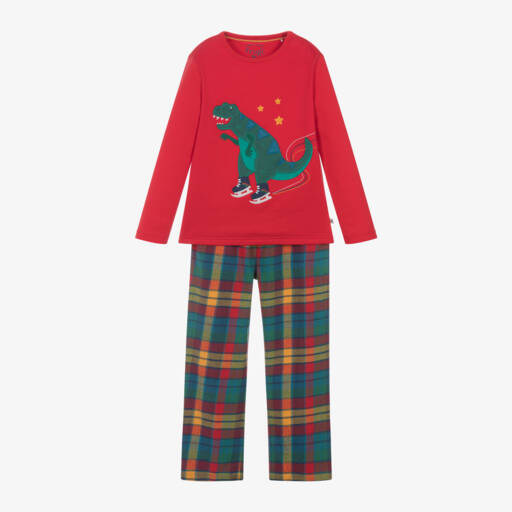 Frugi-Boys Organic Red Dinosaur Pyjamas | Childrensalon Outlet