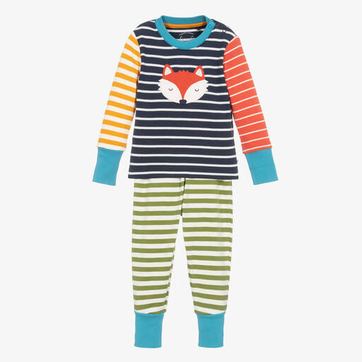 Frugi-Boys Striped Organic Cotton Fox Pyjamas | Childrensalon Outlet