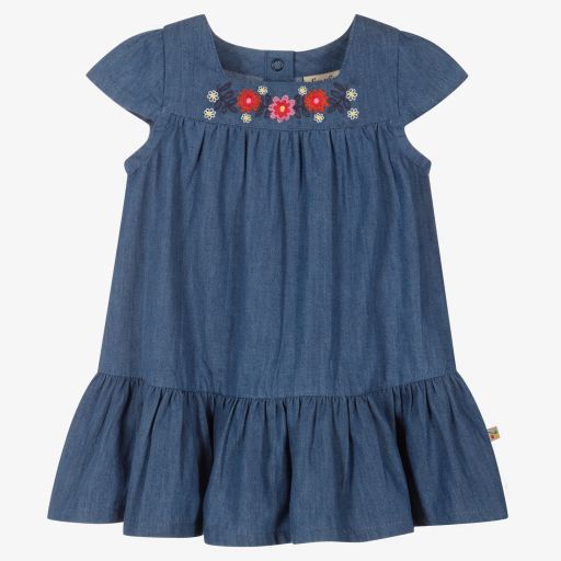 Frugi-فستان قطن عضوي شامبري لون أزرق | Childrensalon Outlet